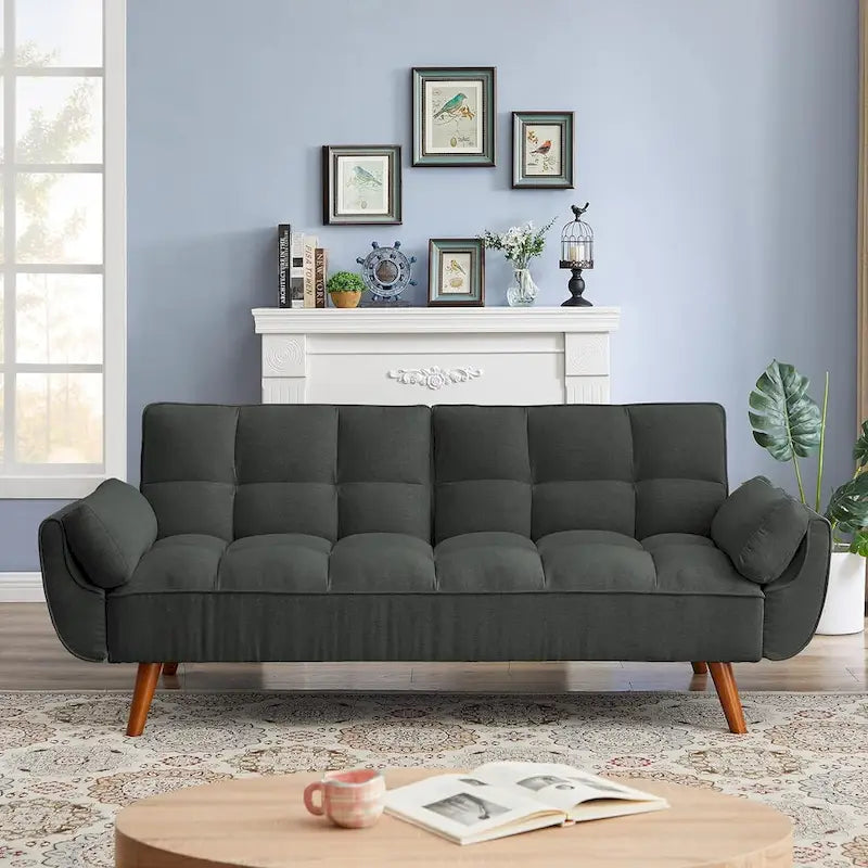 Schlafsofa mit verstellbarer Rückenlehne und Holzrahmen