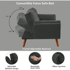 Schlafsofa mit verstellbarer Rückenlehne und Holzrahmen