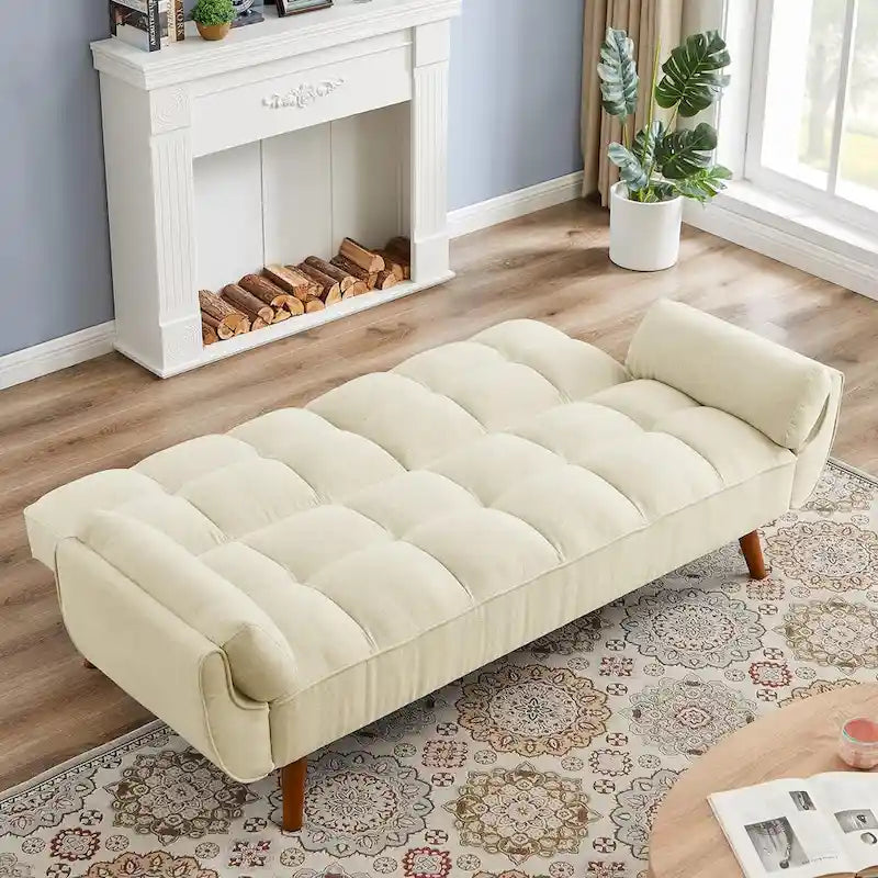 Schlafsofa mit verstellbarer Rückenlehne und Holzrahmen