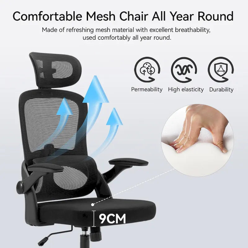 Ergonomic High Back Office Chair for Big and Tall - Black