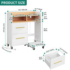 2-Drawer Rolling File Cabinet with Printer Stand for Home Office
