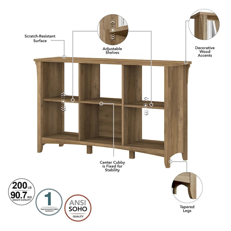 6-Cube Storage Organizer with Adjustable Shelves