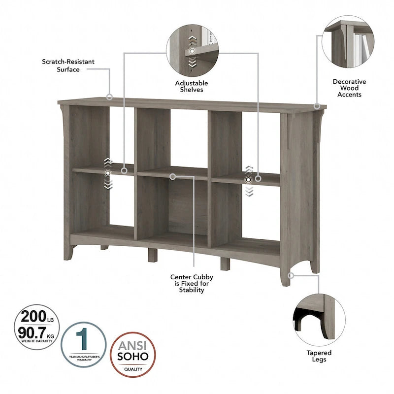 6-Cube Storage Organizer with Adjustable Shelves