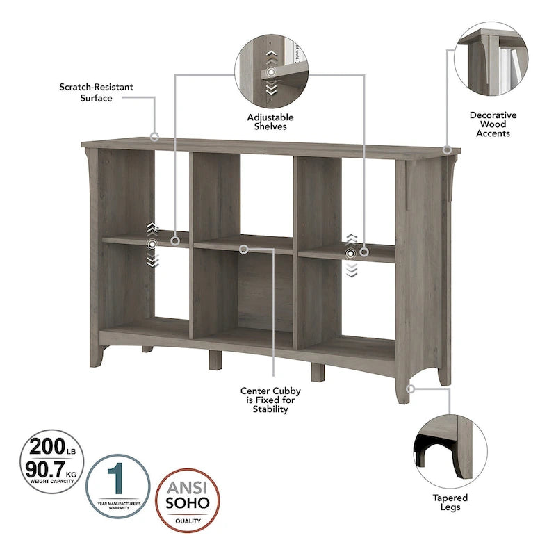 6-Cube Storage Organizer with Adjustable Shelves