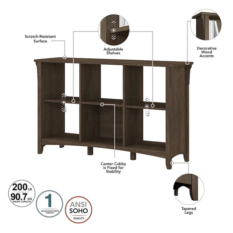 6-Cube Storage Organizer with Adjustable Shelves