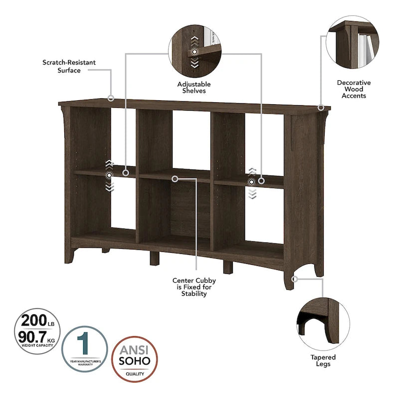 6-Cube Storage Organizer with Adjustable Shelves