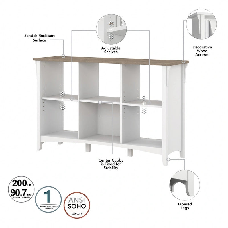 6-Cube Storage Organizer with Adjustable Shelves