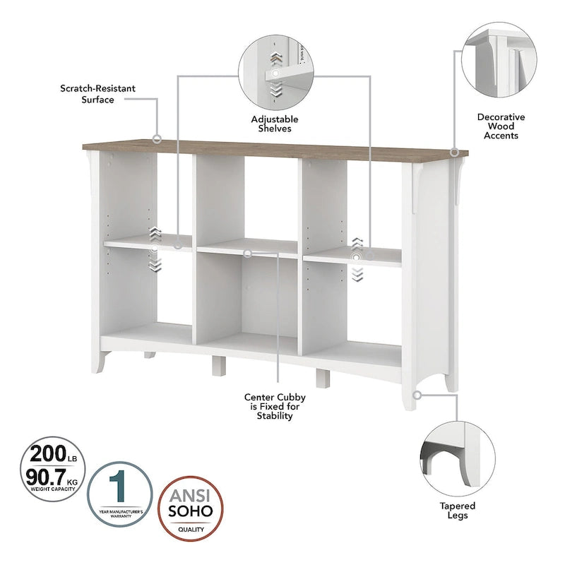 6-Cube Storage Organizer with Adjustable Shelves