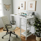 Bureau d’ordinateur de 35 pouces avec étagères de rangement