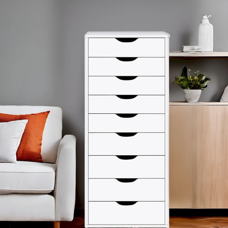 9-Drawer Wooden Dresser with Top Storage Shelf