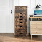 Holzkommode mit 9 Schubladen und oberem Ablagefach