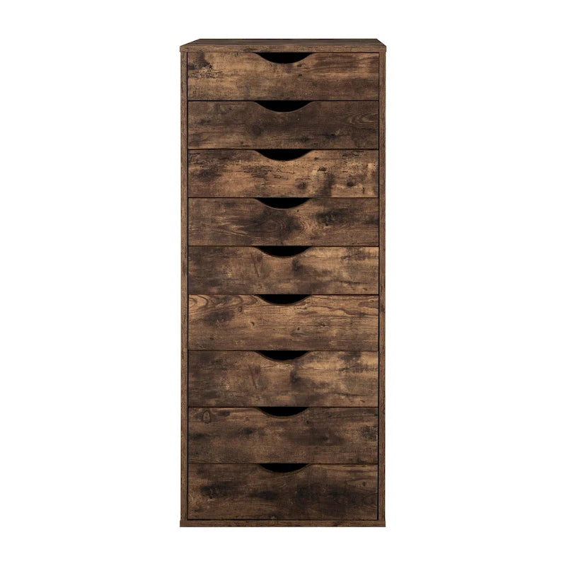 Holzkommode mit 9 Schubladen und oberem Ablagefach