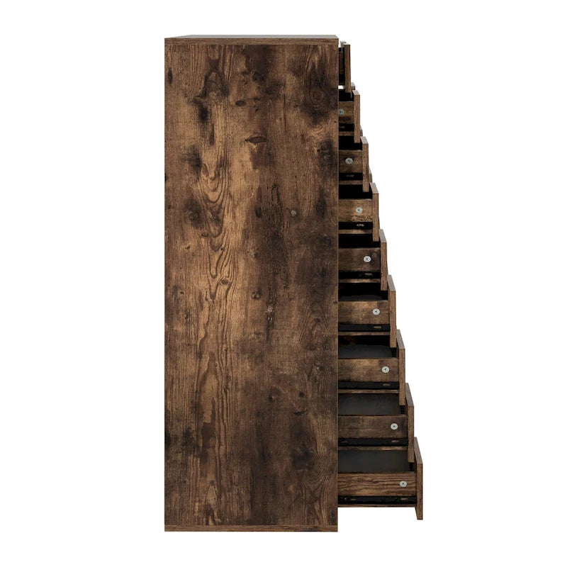 Holzkommode mit 9 Schubladen und oberem Ablagefach