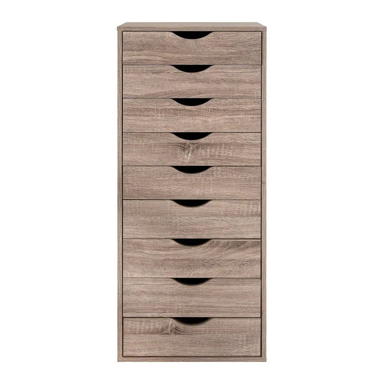 Holzkommode mit 9 Schubladen und oberem Ablagefach
