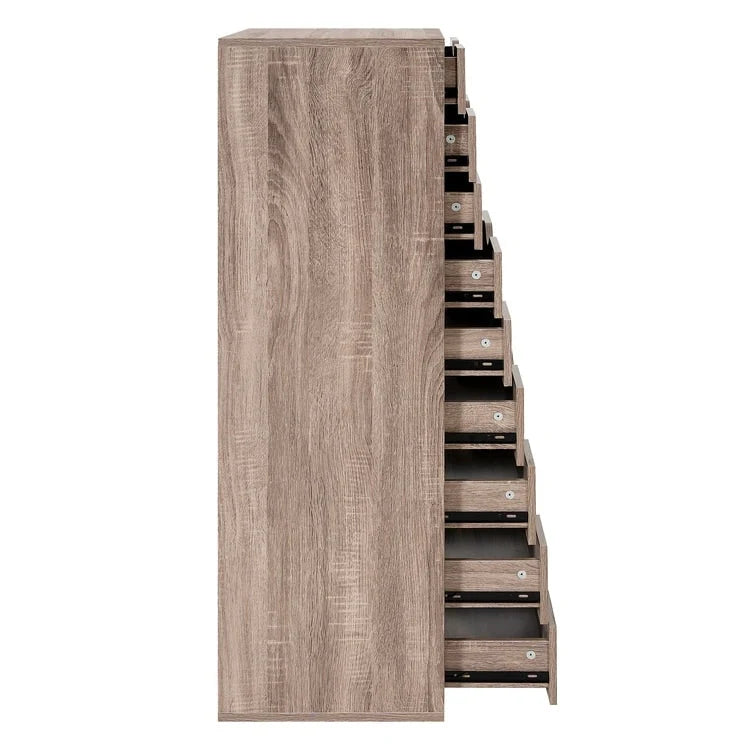 Holzkommode mit 9 Schubladen und oberem Ablagefach