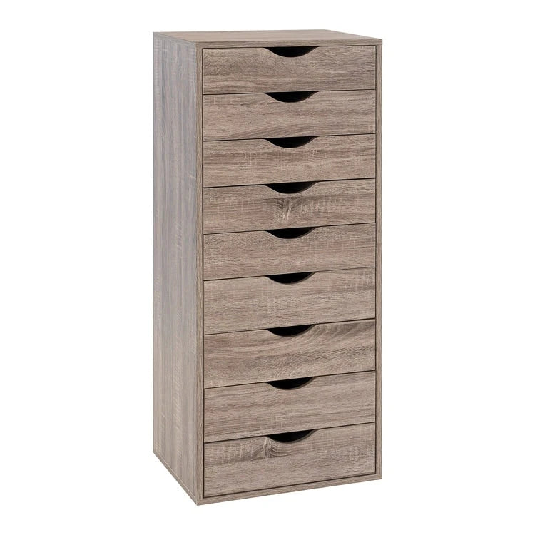 Holzkommode mit 9 Schubladen und oberem Ablagefach