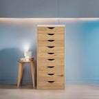 Holzkommode mit 9 Schubladen und oberem Ablagefach