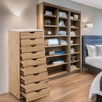 Holzkommode mit 9 Schubladen und oberem Ablagefach
