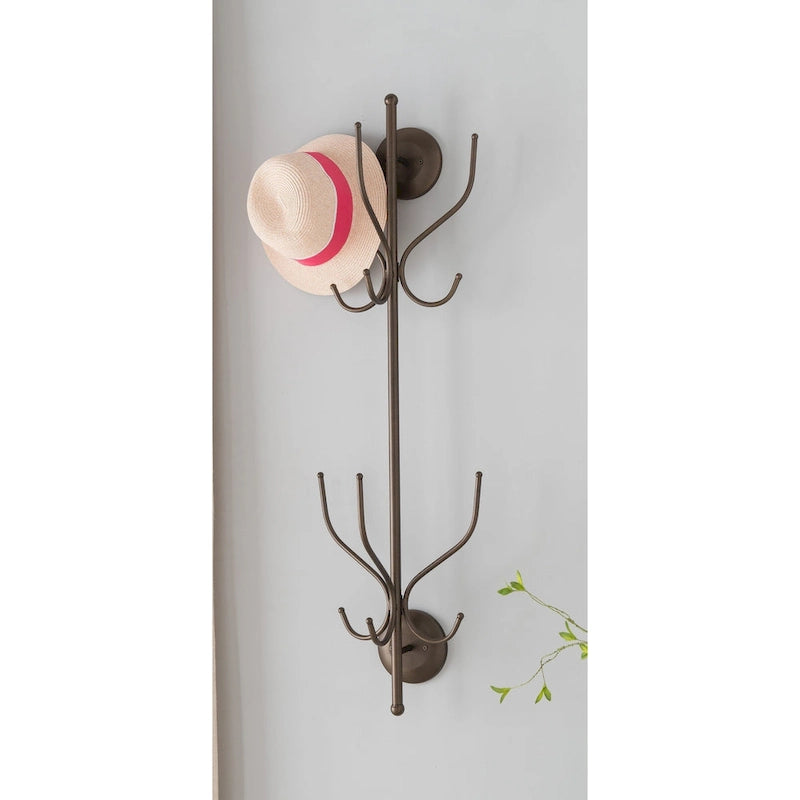 12-Hook Wall-Mounted Coat and Hat Rack
