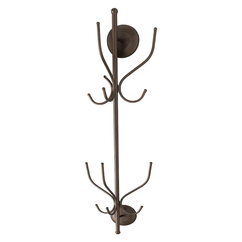 12-Hook Wall-Mounted Coat and Hat Rack