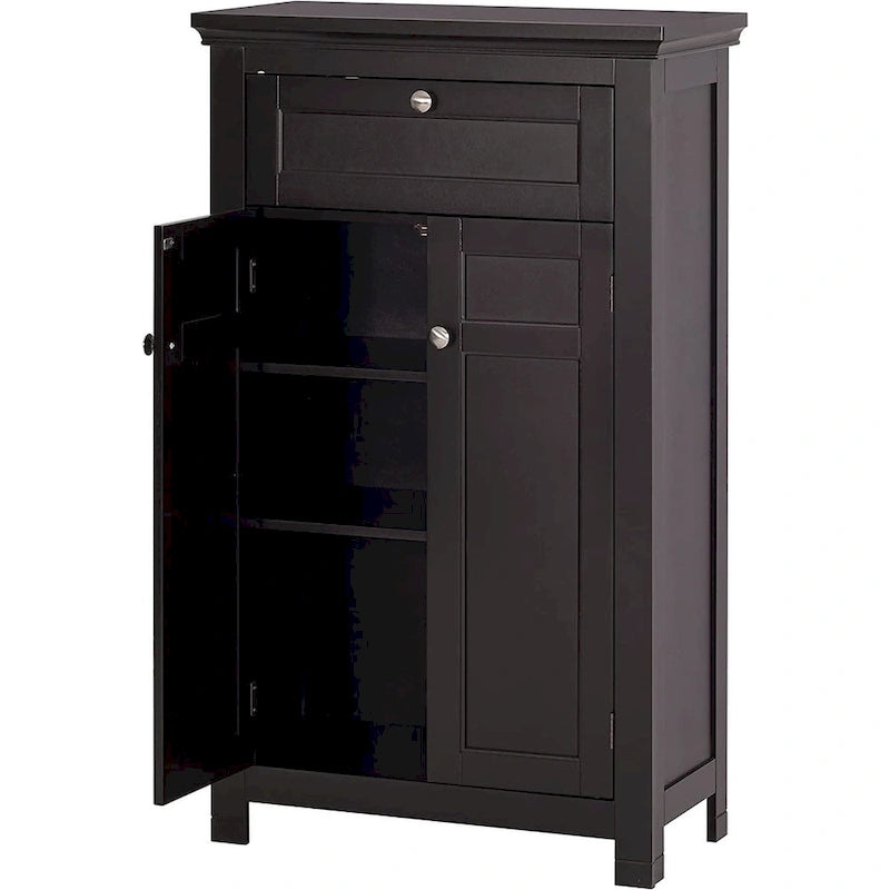 Freestanding Bathroom Cabinet with Doors, White