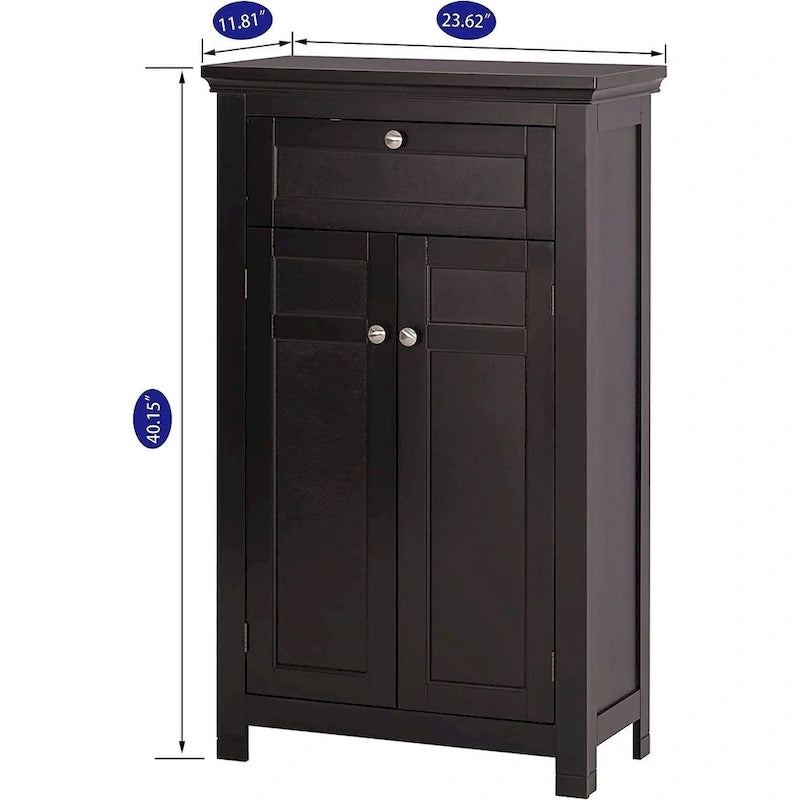 Freestanding Bathroom Cabinet with Doors, White