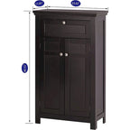 Freestanding Bathroom Cabinet with Doors, White