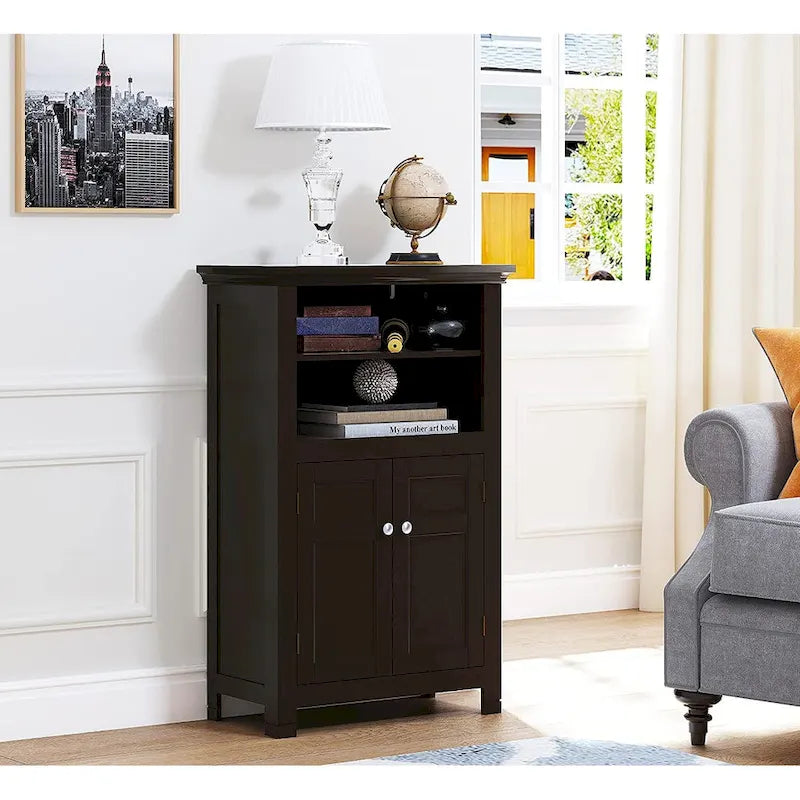 Freestanding Bathroom Cabinet with Doors, White