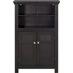 Freestanding Bathroom Cabinet with Doors, White