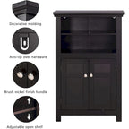 Freestanding Bathroom Cabinet with Doors, White