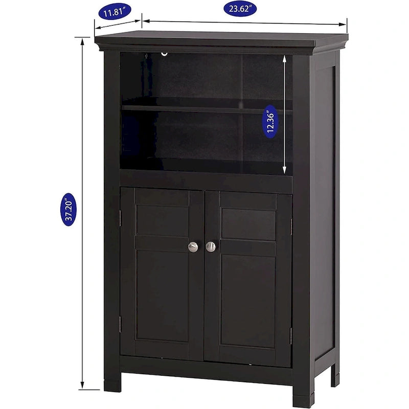 Freestanding Bathroom Cabinet with Doors, White
