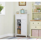 Freestanding Bathroom Cabinet with Doors, White