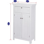 Freestanding Bathroom Cabinet with Doors, White