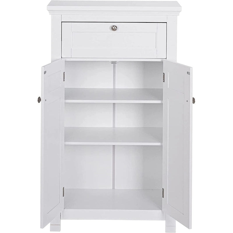 Freestanding Bathroom Cabinet with Doors, White