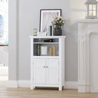 Freestanding Bathroom Cabinet with Doors, White