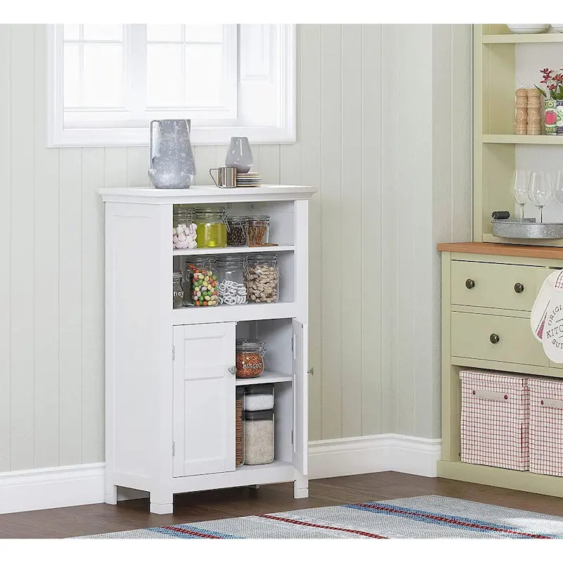Freestanding Bathroom Cabinet with Doors, White