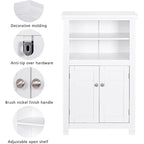 Freestanding Bathroom Cabinet with Doors, White