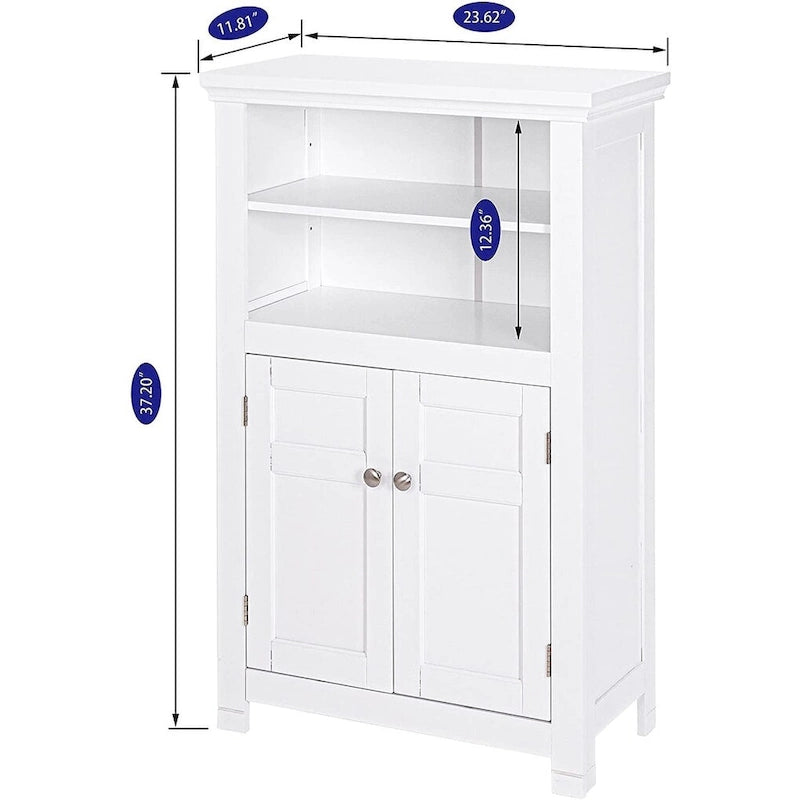 Freestanding Bathroom Cabinet with Doors, White