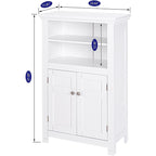 Freestanding Bathroom Cabinet with Doors, White