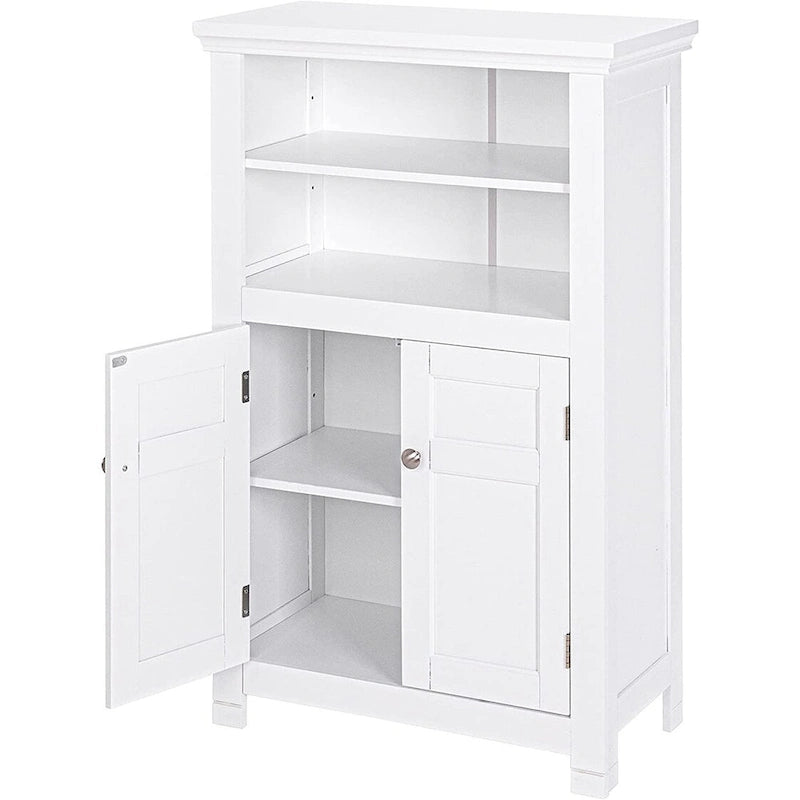 Freestanding Bathroom Cabinet with Doors, White