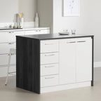 Îlot de cuisine compact avec tiroirs et rangements