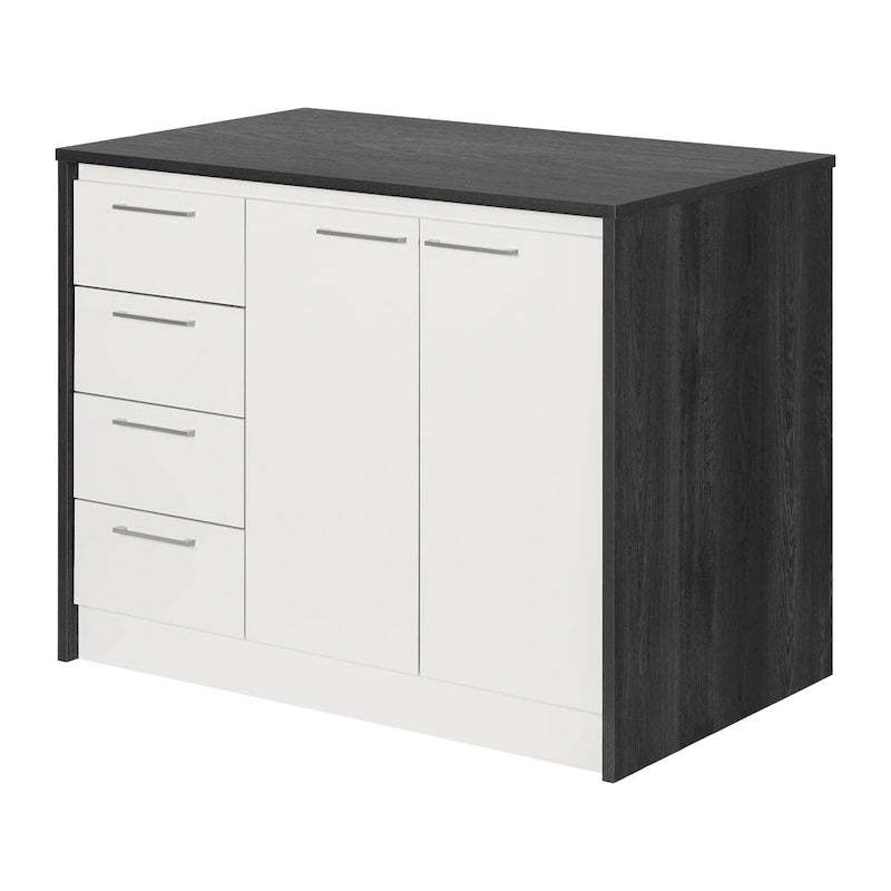 Îlot de cuisine compact avec tiroirs et rangements