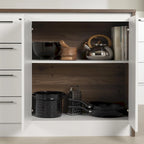 Îlot de cuisine compact avec tiroirs et rangements