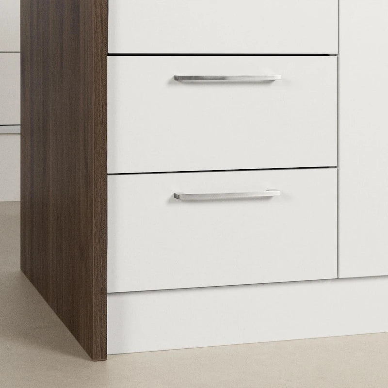 Îlot de cuisine compact avec tiroirs et rangements