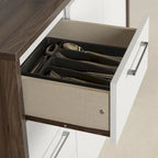 Îlot de cuisine compact avec tiroirs et rangements