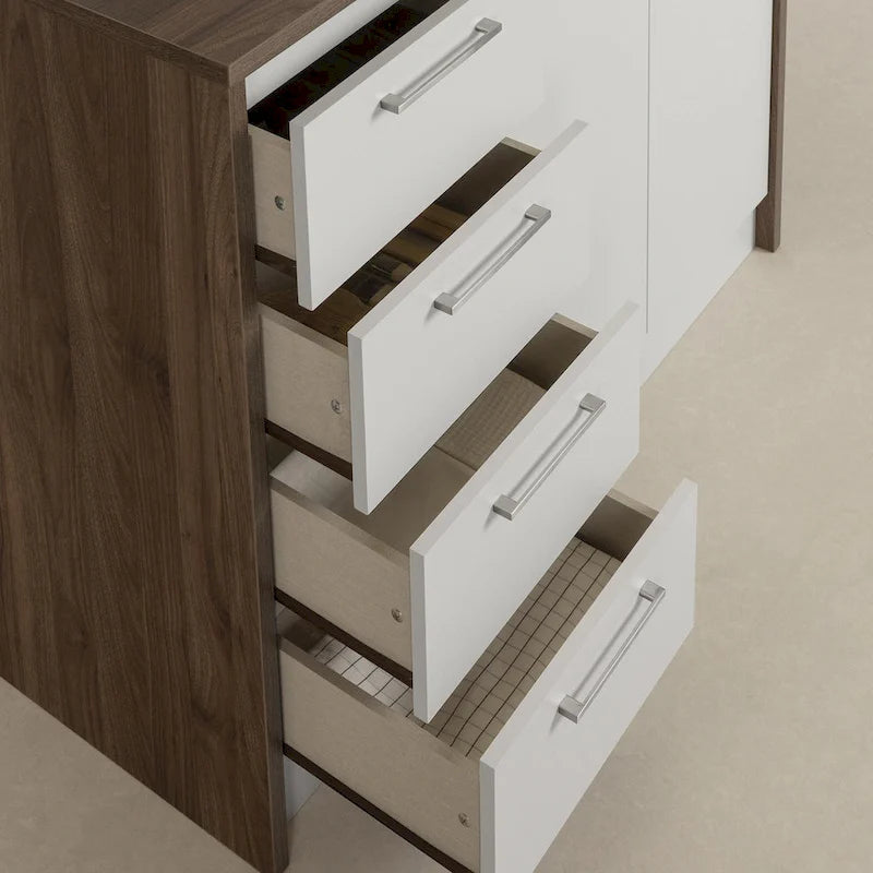 Îlot de cuisine compact avec tiroirs et rangements