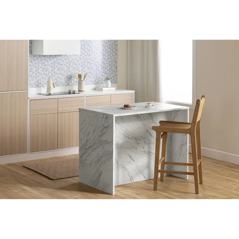 Îlot de cuisine compact avec tiroirs et rangements