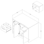 Îlot de cuisine compact avec tiroirs et rangements
