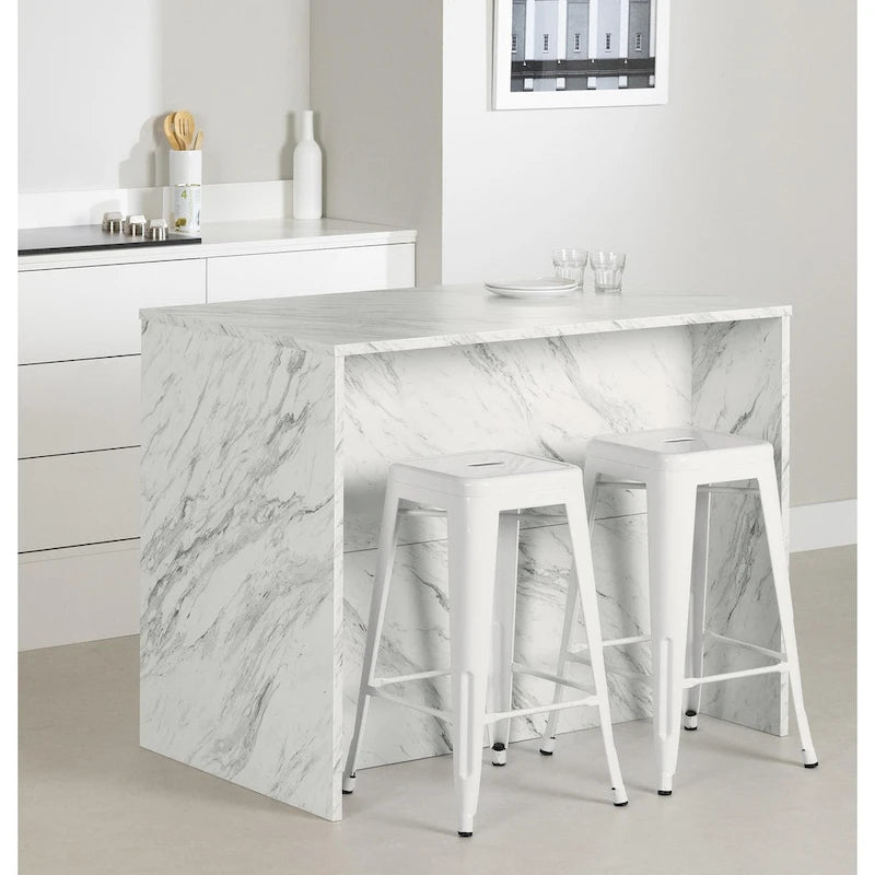 Îlot de cuisine compact avec tiroirs et rangements