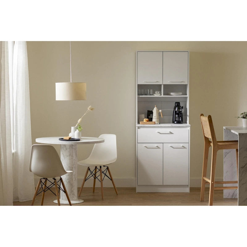 Îlot de cuisine compact avec tiroirs et rangements